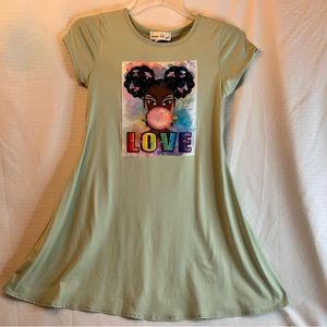 DREAM GIRL LIGHT GREEN DRESS (sz 10 Girl)